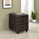 Supfirm Dark Oak 2-Drawer File Cabinet with Casters