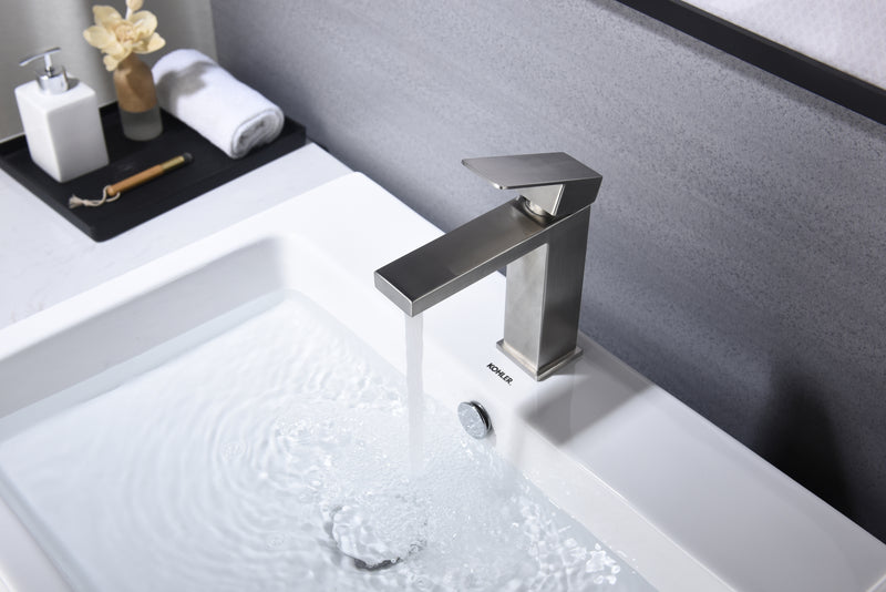 Supfirm Waterfall Spout Bathroom Faucet,Single Handle Bathroom Vanity Sink Faucet