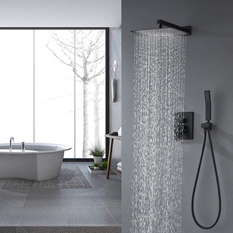 Supfirm 10 inch Shower Head Bathroom Luxury Rain Mixer Shower Complete Combo Set Wall Mounted