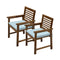 Supfirm Set of 2 Orsola Brown Slatted Patio Wood Dining Armchair  (no cushions included)