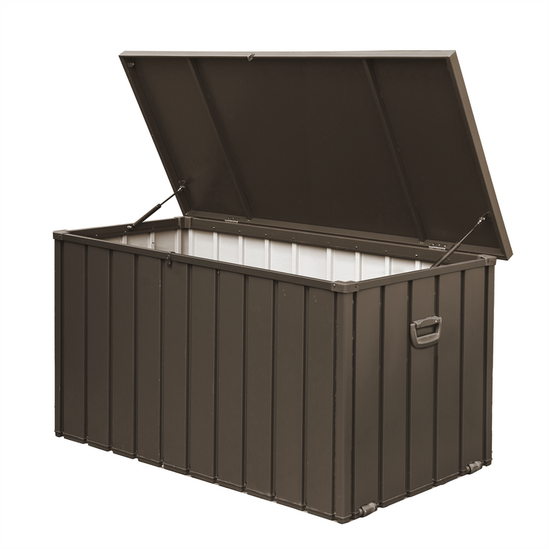 Supfirm 200 Gallon Outdoor Storage Deck Box Waterproof, Large Patio Storage Bin for Outside Cushions, Throw Pillows, Garden Tools, Lockable (Dark Brown)