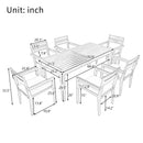 Supfirm U_Style  Acacia Wood Outdoor Dining Table And Chairs Suitable For Patio, Balcony Or Backyard