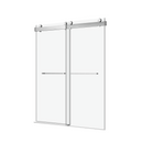 Supfirm 68 to 72 in. W x 76 in. H Sliding Frameless Soft-Close Shower Door with Premium 3/8 Inch (10mm) Thick Tampered Glass in Brushed Nickel 23D02-72BN