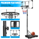 Supfirm Teenagers Youth Height Adjustable 5.6 to 7ft Basketball Hoop 28 Inch Backboard Portable Basketball Goal System with Stable Base and Wheels, use for Indoor Outdoor