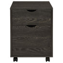 Supfirm Dark Oak 2-Drawer File Cabinet with Casters