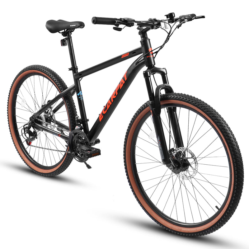 Supfirm A24301 Ecarpat Mountain Bike 24 Inch Wheels, 21-Speed Mens Womens Trail Commuter City Mountain Bike, Carbon steel Frame Disc Brakes Thumb Shifter Front Fork Bicycles