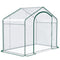 Supfirm 6' x 3' x 5' Portable Walk-in Greenhouse, PVC Cover, Steel Frame Garden Hot House, Zipper Door, Top Vent for Flowers, Vegetables, Saplings, Clear