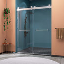 Supfirm Frameless Double Sliding Shower, 69" - 72" Width, 79" Height, 3/8" (10 mm) Clear Tempered Glass, , Designed for Smooth Door with Clear Tempered Glass and Stainless Steel Hardware Brushed Nickel