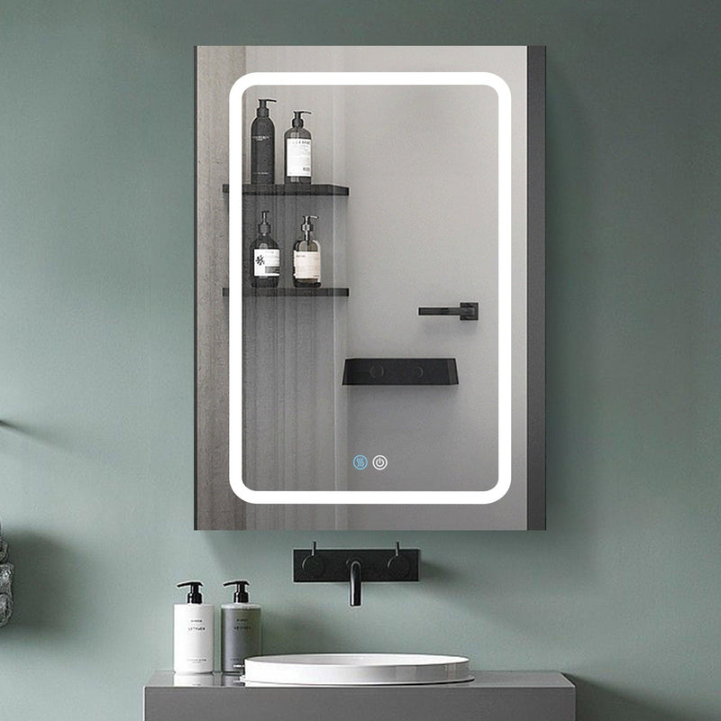 Supfirm 30x20 inch LED Bathroom Medicine Cabinet Surface Mounted Cabinets With Lighted Mirror White Right Open - Supfirm