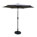 Supfirm 8.8 feet Outdoor Aluminum Patio Umbrella, Patio Umbrella, Market Umbrella with 42 pounds Round Resin Umbrella Base, Push Button Tilt and Crank lift, Gray