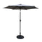 Supfirm 8.8 feet Outdoor Aluminum Patio Umbrella, Patio Umbrella, Market Umbrella with 42 pounds Round Resin Umbrella Base, Push Button Tilt and Crank lift, Gray