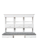 Supfirm [Video Provided] TOPMAX Garden Potting Bench Table, Rustic and Sleek Design with Multiple Drawers and Shelves for Storage, White and Gray