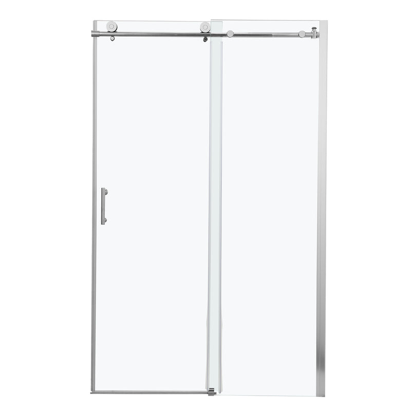 Supfirm Shower Door 48" W x 76"H Single Sliding Bypass Shower Enclosure,Chrome