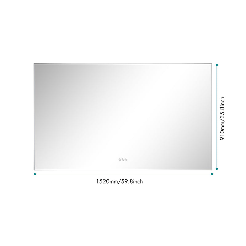 60x 36Inch LED Mirror Bathroom Vanity Mirror with Back Light, Wall Mount Anti-Fog Memory Large Adjustable Vanity Mirror - Supfirm