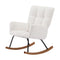 Supfirm Comfy Upholstered Lounge Chair Rocking Chair with High Backrest, for Nursing Baby, Reading, Napping OFF WHITE