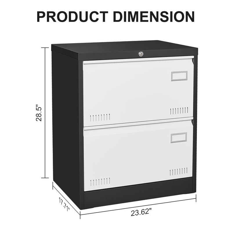 Supfirm 2 Drawer Metal Lateral File Cabinet with Lock,Office Vertical Files Cabinet for Home Office/Legal/Letter/A4,Locking Metal File Cabinet,Assembly Required