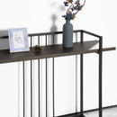 Supfirm 47.2" L Square Console Table - WALNUT & BLACK