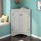 Supfirm Grey Triangle Bathroom Storage Cabinet with Adjustable Shelves, Freestanding Floor Cabinet for Home Kitchen