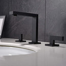 Supfirm 8 in. Widespread Double Handle Bathroom Faucet 3 Hole Vanity Faucet in Matte Black