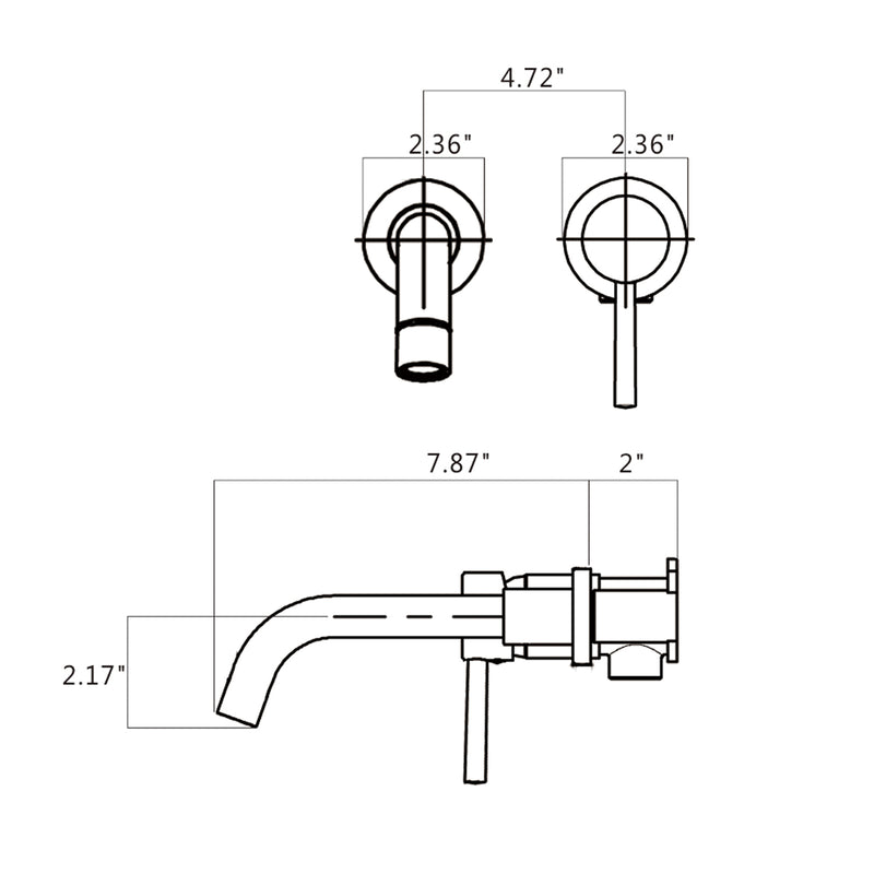 Supfirm Single Lever Handle Wall Mounted Bathroom Faucet