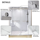 Supfirm Frameless Double Sliding Shower, 57" - 60" Width, 79" Height, 3/8" (10 mm) Clear Tempered Glass, , Designed for Smooth Door with Clear Tempered Glass and Stainless Steel Hardware Brushed Nickel