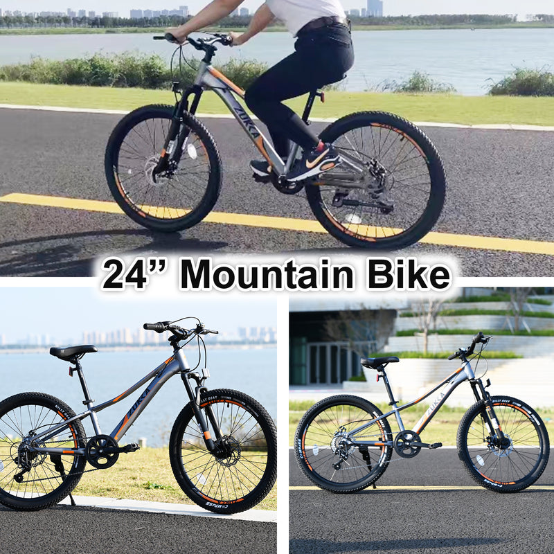 Supfirm Mountain Bike for Girls and Boys  Mountain 24 inch 7-Speed bike