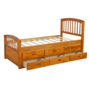 ORISFUR. Twin Size Platform Storage Bed Solid Wood Bed with 6 Drawers - Supfirm