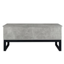 Alloylegs coffee table,Computer deskGametable furniture decoration,open storage,around the lifting table top and hidden compartment,elevatortable for dining room color light gray withSandstone texture - Supfirm