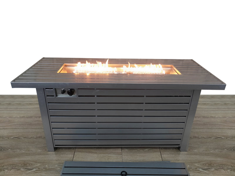 Supfirm Living Source International Steel Propane/Natural Gas Outdoor Fire Pit Table with Lid