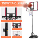 Supfirm Portable Basketball Hoop Adjustable 7.5ft - 9.2ft with 32 Inch Backboard for Youth Adults Indoor Outdoor Basketball Goal Red