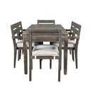 Supfirm U_Style  Acacia Wood Outdoor Dining Table And Chairs Suitable For Patio, Balcony Or Backyard