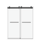 Supfirm 60" W x 76" H Double Sliding Frameless Soft-Close Shower Door with Premium 3/8 Inch (10mm)  Thick Tampered Glass in Matte Black Stainless Steel 22D02-60MB