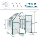 Supfirm 6X10FT Polycarbonate Greenhouse Raised Base and Anchor Aluminum Heavy Duty Walk-in Greenhouses for Outdoor Backyard in All Season