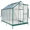 Supfirm 6.3'*10.2'*7' Polycarbonate Greenhouse, Heavy Duty Outdoor Aluminum Walk-in Green House Kit with Rain Gutter, Vent and Door for Backyard Garden, color green