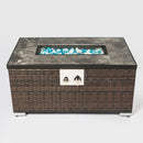 Supfirm Outdoor Fire Table  Propane  Fire Pit Rattan gas fire table, gas fire table with tile tabletop