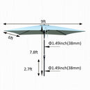 Supfirm 6 x 9ft  Patio Umbrella Outdoor  Waterproof Umbrella with Crank and Push Button Tilt without flap for Garden Backyard Pool  Swimming Pool Market