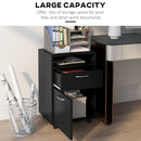 Supfirm Mobile Storage Cabinet Organizer with Drawer and Cabinet, Printer Stand with Castors, Black