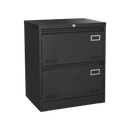 Supfirm 2 Drawer Metal Lateral File Cabinet with Lock,Office Vertical Files Cabinet for Home Office/Legal/Letter/A4,Locking Metal File Cabinet,Assembly Required (Black,with 2 Drawer)