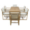 Supfirm Patio Dining Set Outdoor Dining Table and Chair Set with  and Removable Cushions for Patio, Backyard, Garden, Light Teak