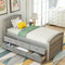 Orisfur. Twin Size Platform Storage Bed Solid Wood Bed with 6 Drawers - Supfirm