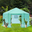 Supfirm Walk-in Greenhouse Hexagonal Upgrade Reinforced Frame Heavy Duty Plastic Greenhouse Reinforced Thickened Waterproof Insulation(13.1*8.6 ft)