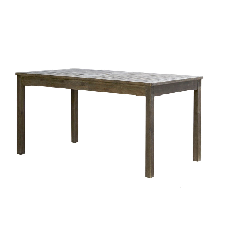 Supfirm Caladesi Grey-washed Rectangular Farmhouse Wood Patio Dining Table for 6 Seaters