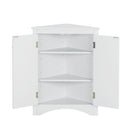 Supfirm White Triangle Bathroom Storage Cabinet with Adjustable Shelves, Freestanding Floor Cabinet for Home Kitchen