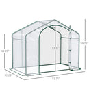 Supfirm 6' x 3' x 5' Portable Walk-in Greenhouse, PVC Cover, Steel Frame Garden Hot House, Zipper Door, Top Vent for Flowers, Vegetables, Saplings, Clear