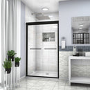 Supfirm Shower Door 48" W x 76"H Double Sliding Shower Enclosure, Matte Black