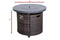 Supfirm Living Source International 25" H x 32" W Aluminum Outdoor Fire Pit Table with Lid(Espresso)