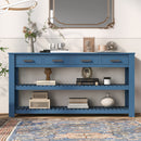 Supfirm U_Style Stylish Entryway Console Table with 4 Drawers and 2 Shelves, Suitable for Entryways, Living Rooms.