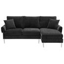 84 " Convertible Sectional Sofa, Modern Chenille L-Shaped Sofa Couch with Reversible Chaise Lounge, Fit for Living Room, Apartment(2 Pillows) - Supfirm