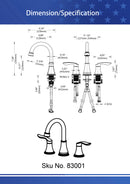 Supfirm Widespread Bathroom Faucet With Drain Assembly