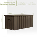 Supfirm 100 Gallon Outdoor Storage Deck Box Waterproof, Large Patio Storage Bin for Outside Cushions, Throw Pillows, Garden Tools, Lockable (Dark Brown)